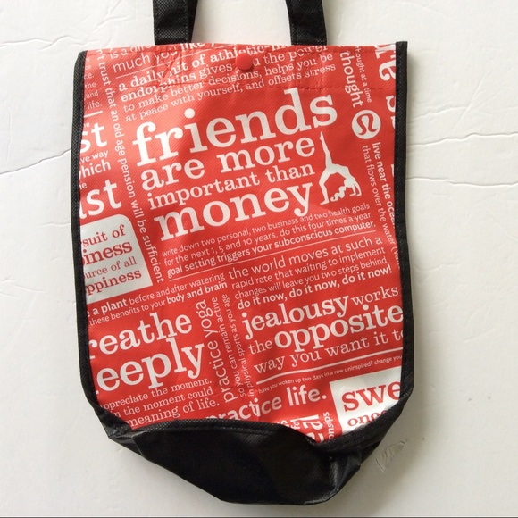 LULULEMON RED AND WHITE MANIFESTO SMALL TOTE BAG - Picture 3 of 7